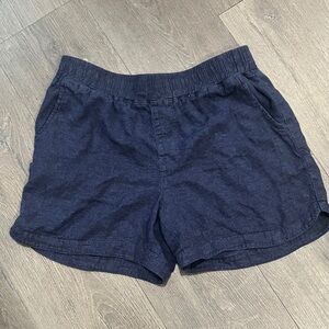 Maurices Linen Blend Navy Pull-On Shorts S
